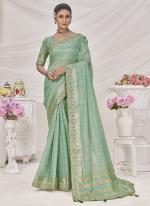 Banarasi Silk Green Wedding Wear Embroidery Seuqnqce Work Saree